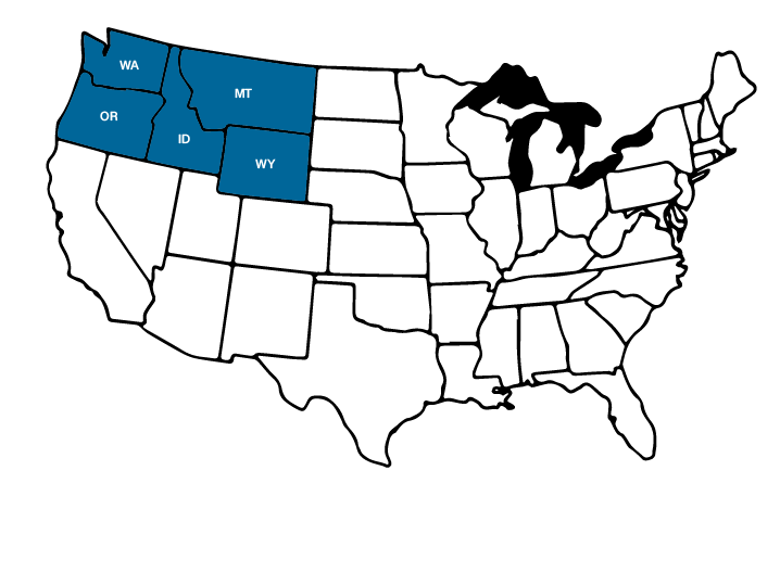 Northwest US States Map